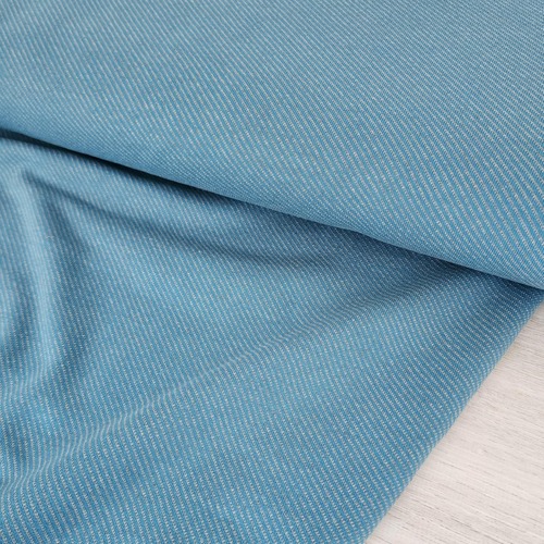 *REMNANT 158cm* European Cotton Textured Jersey Knit, Oeko-Tex, Diagonal Bondi Blue