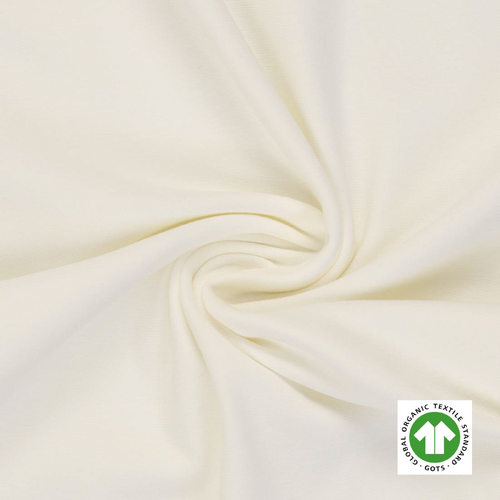 European Ribbing, GOTS Organic, Solid, Pearl