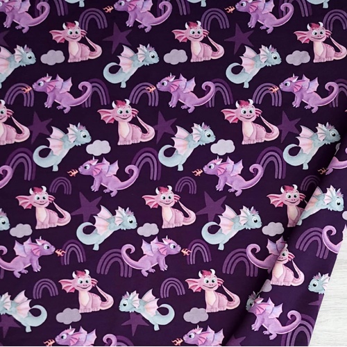 European Cotton Elastane Jersey, Oeko-Tex, Dragons