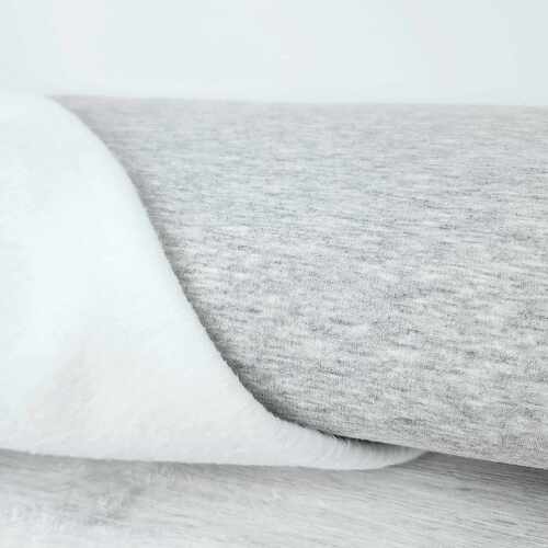 *REMNANT 140cm* European Alpine Fleece Sweater Knit, Melange Light Grey