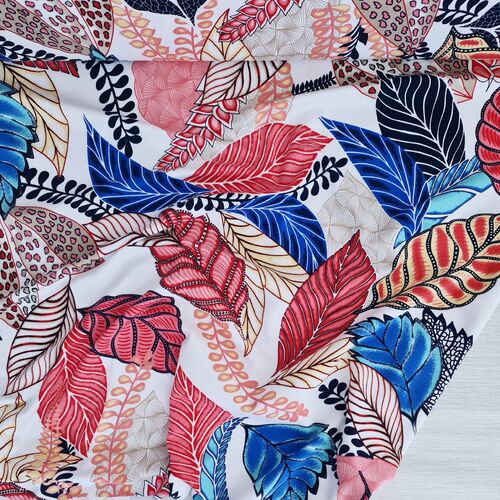 *REMNANT 64cm* European Viscose Jersey Knit, Tropical Leaves