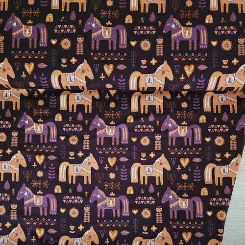*REMNANT 161cm* European Cotton Elastane Jersey, Oeko-Tex, Scandi Pony Plum