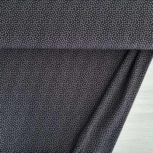 *REMNANT 91cm* European Cotton Elastane Jersey, Oeko-Tex, Spotty Black Charcoal Grey