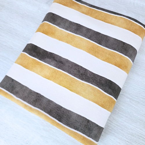 *REMNANT 124cm* European Cotton Elastane Jersey, Oeko-Tex, Construction Stripes Natural