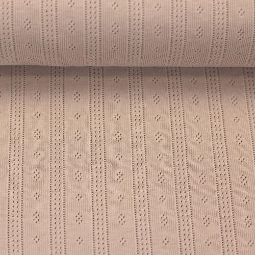 European Cotton Pointelle Jersey Knit, Oeko-Tex, Dark Almond