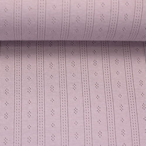 European Cotton Pointelle Jersey Knit, Oeko-Tex, Light Mauve