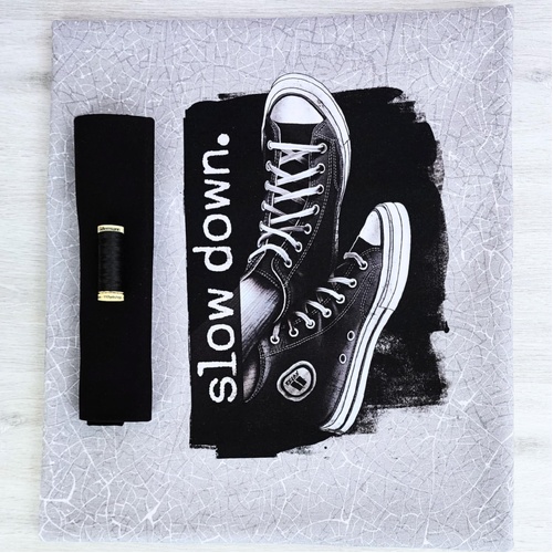 *3 PIECE BUNDLE DEAL* European Knit, Oeko-Tex, French Terry, Slow Down Sneakers Panel 87cm, Black Ribbing & Thread