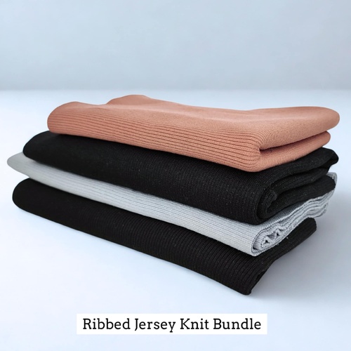 *4 PIECE REMNANT BUNDLE* European Fine Ribbed Jersey Knits