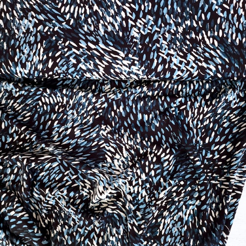European Modal Cotton Blend Elastane Jersey Knit, Flecked Blue