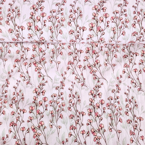 European Cotton Ribbed Pointelle Jersey, Oeko-Tex, Vine