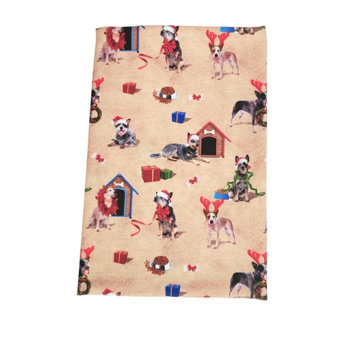 *REMNANT 120cm* KK Fabrics, The Night Before Christmas, Festive Blue Heelers Allover