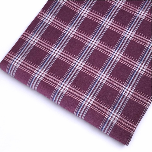 *REMNANT 143cm* European Cotton Flannel, Fine Plaid Burgundy