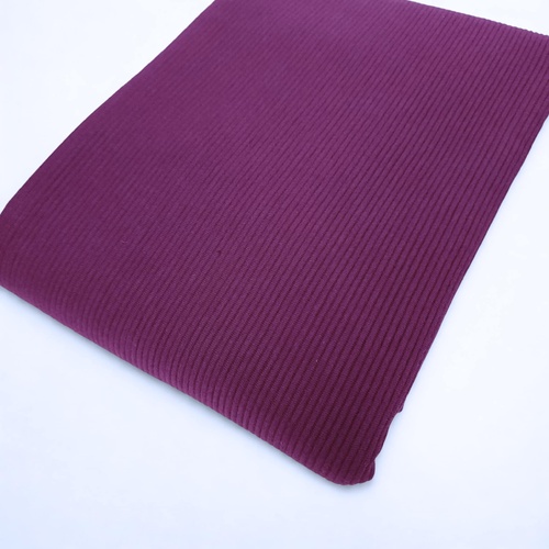 *REMNANT 115cm* European Heavy Cotton Ribbed Knit, Oeko-Tex, Port