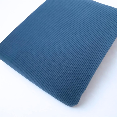 *REMNANT 115cm* European Heavy Cotton Ribbed Knit, Oeko-Tex, Dark Peacock