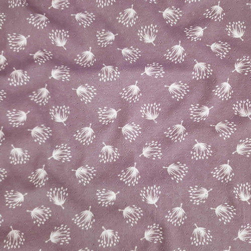 European Cotton Pointelle Jersey Knit, Oeko-Tex, Wildflower Dark Wisteria