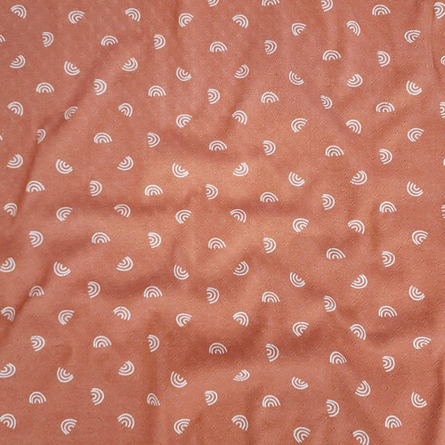 European Cotton Pointelle Jersey Knit, Oeko-Tex, Rainbow Toffee