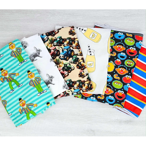 Childrens Prints Cotton Elastane Jersey Offcuts Bundle