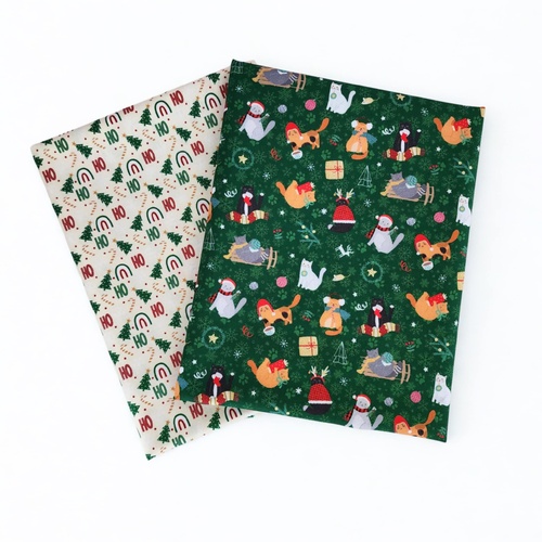 *Xmas Bundle Deal* P&B Textiles, Christmas Miniatures II, Cats in Green & Ho Ho Ho Cream