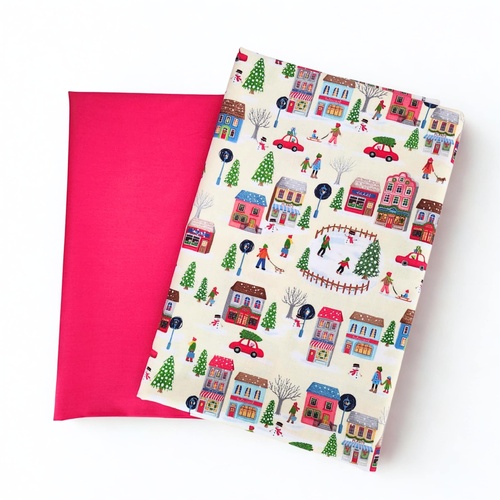 *2 PIECE XMAS BUNDLE* P&B Textiles, Christmas Miniatures II, Winter Scene Cream & Devonstone Red