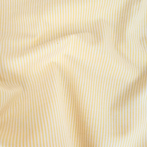 Fine Striped Woven Cotton, Lemon & White