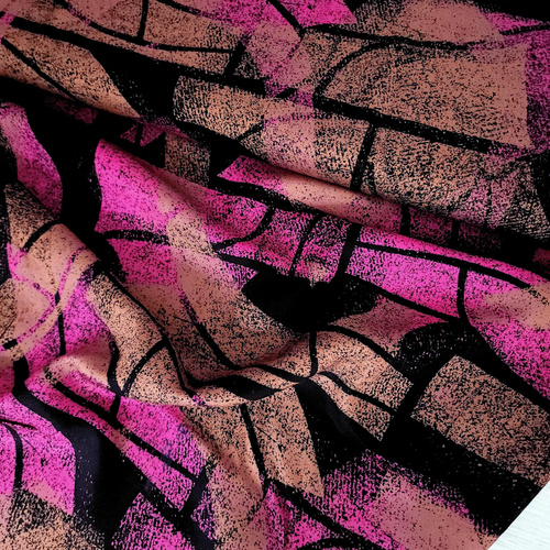 European Woven Viscose Twill, Oeko-Tex, Abstract Bright