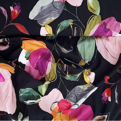 European Woven Viscose, Oeko-Tex, Floral Garden