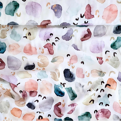 European Woven Viscose, Oeko-Tex, Watercolour Dabs