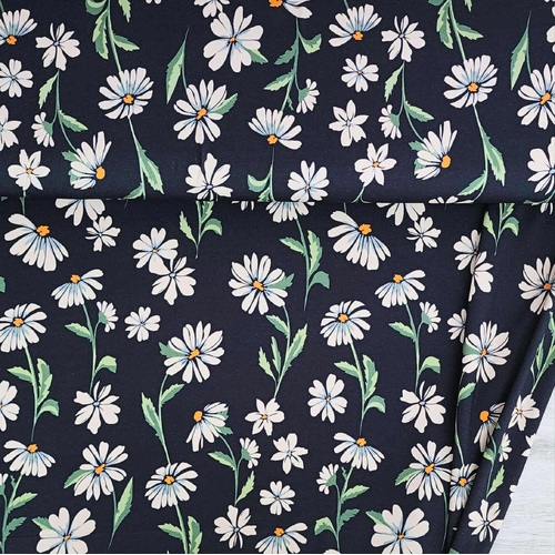 European Viscose Jersey Knit, Oeko-Tex, Wildflower Night