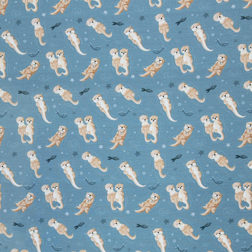 European Cotton Elastane Jersey, Oeko-Tex, Happy Otters