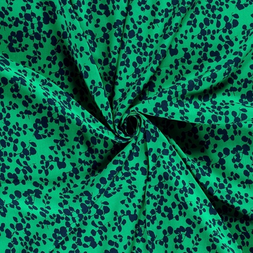 European Woven Viscose, Oeko-Tex, Midnight Petal Green