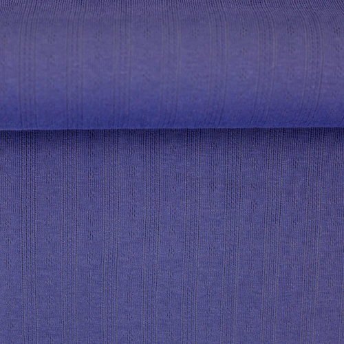 European Cotton Pointelle Jersey Knit, Oeko-Tex, Indigo