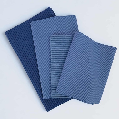 Ribbed Ribbing Remnants Bundle Blue - 4 Piece