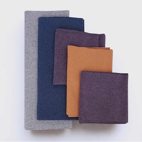 Melange Ribbing Remnants Bundle 5 Pieces Mixed Colours