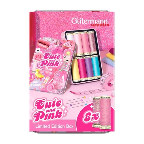 Gutermann, Sewing 8 Spool Thread Set - Cute and Pink Limited Edition Box