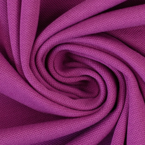 European Textured Polo Cotton Jersey, Oeko-Tex, Fuchsia