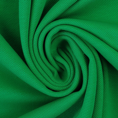 European Textured Polo Cotton Jersey, Oeko-Tex, Shamrock