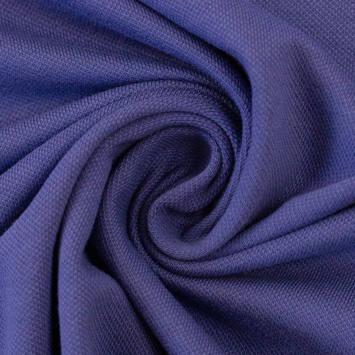 European Textured Polo Cotton Jersey, Oeko-Tex, Indigo