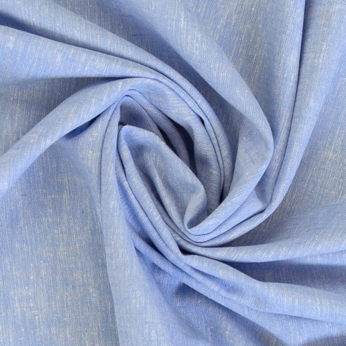 *REMNANT 118cm* European Chambray Look Linen Cotton Blend Woven, Oeko-Tex, Cornflower Blue