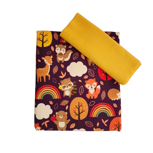 *2 PIECE BUNDLE DEAL* European Knit, Oeko-Tex French Terry Scandi Forest Plum