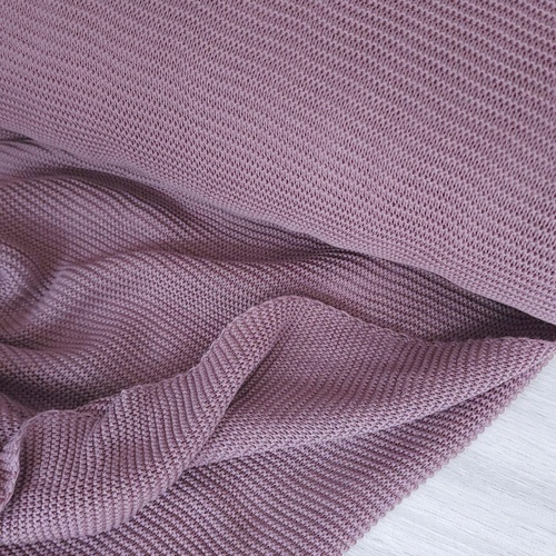 Remnant 159cm** 100% Cotton Textured Fine Cable Knit, Oeko-Tex, Dark Wisteria