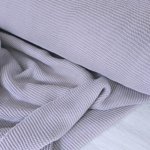 Remnant 163cm 100% Cotton Textured Fine Cable Knit, Oeko-Tex, Grey