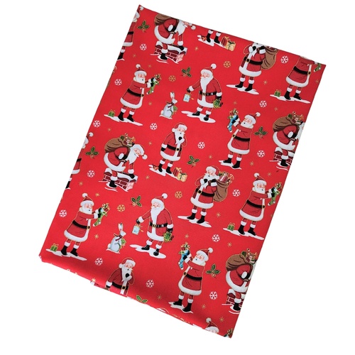 *REMNANT 80cm* Makower UK, Merry Christmas, Santa Red