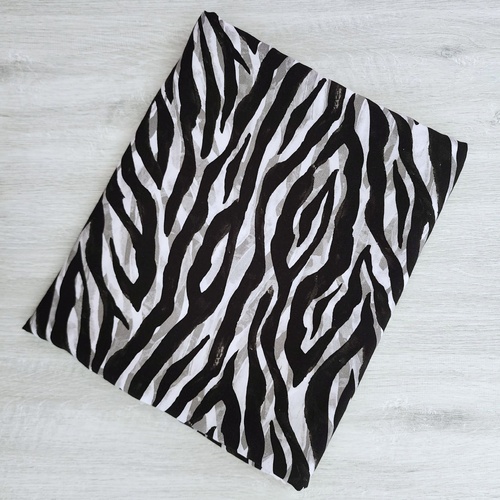 *REMNANT 170cm* European Woven Viscose, Oeko-Tex, Zebra Watercolour Grey