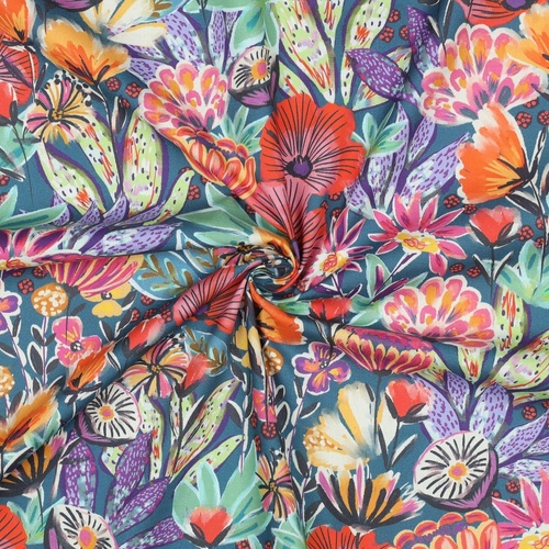European Cotton Poplin, Kaleidoscope Meadow