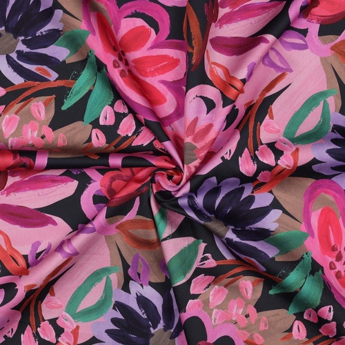 European Cotton Sateen, Canvas Bloom