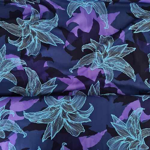 *REMNANT 80cm* European Woven Viscose, Oeko-Tex, Lilium Ocean Blue