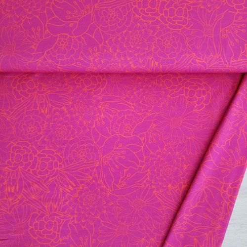 *REMNANT 60cm* European Cotton Elastane Jersey, Oeko-Tex, Primavera Wild Orchid Peachy Pink
