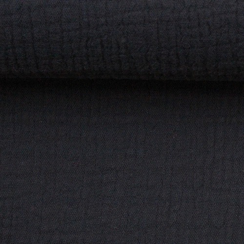 *REMNANT 46cm* European Double Gauze, Oeko-Tex, Black