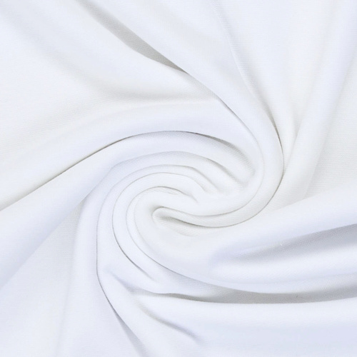 *REMNANT 88cm* European Cotton Elastane Jersey, Solid, Oeko-Tex, White