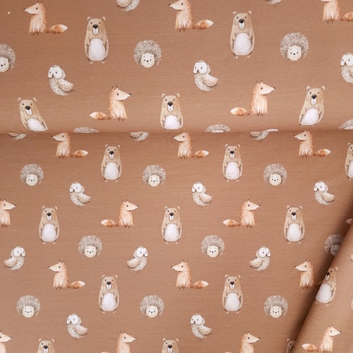 European Knit, Oeko-Tex, French Terry, Fable Forest Dark Nude Blush